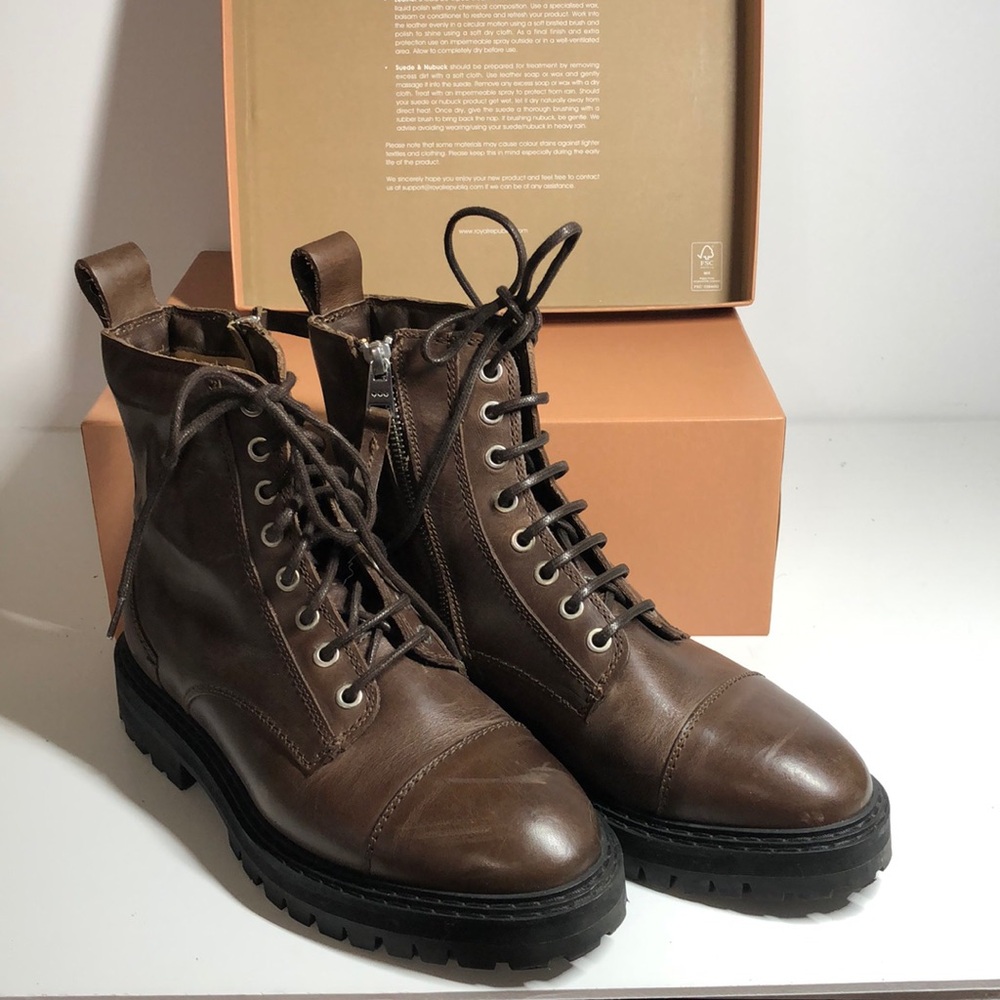 Royal Rebublic Brown Leather Boots